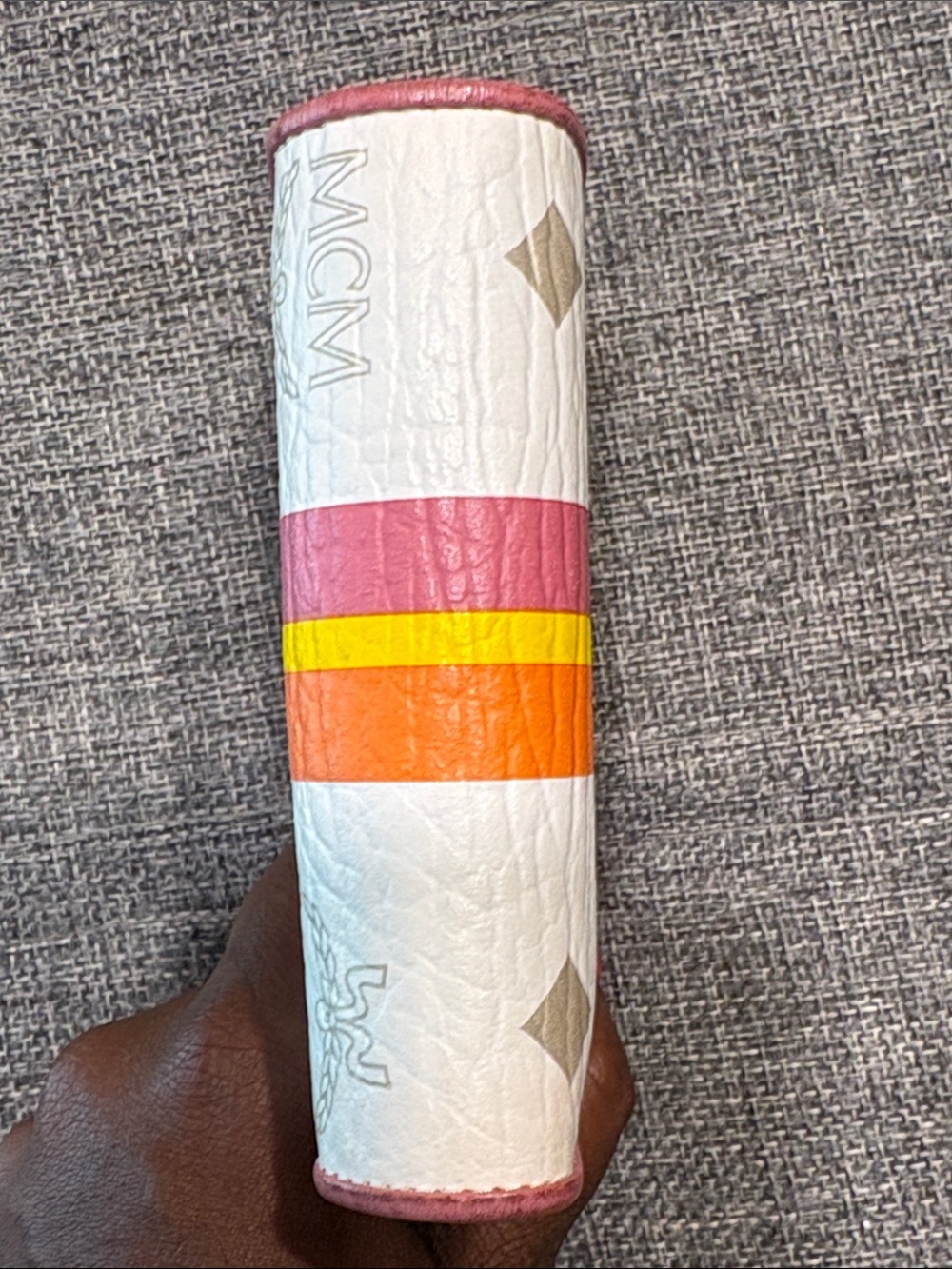 MCM White Leather Wallet with Pink, Orange & Yellow Tassels - Picture 8 of 13